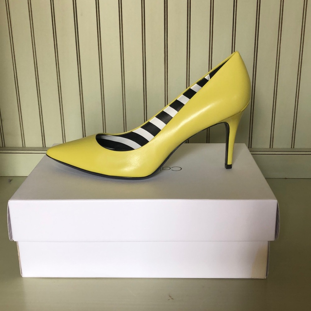 Calvin Klein Yellow Gayle Heels (w/ Stripes)